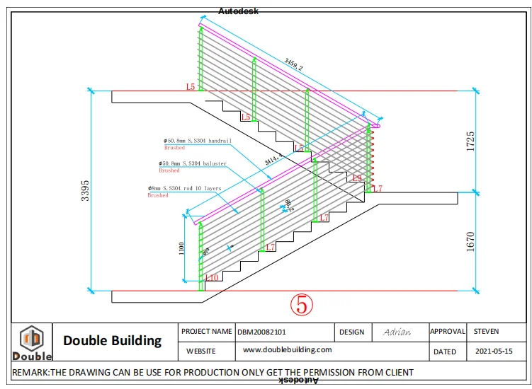 Made in China Durable Stainless Steel America Style Rod Railing with Solid Rod or Round pipe Outdoor Railing factory