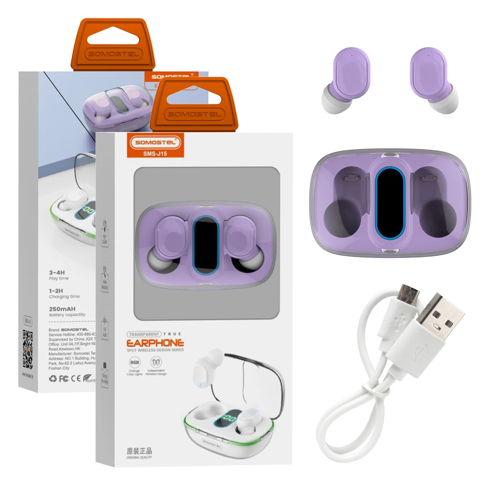 Somostel J15 Auriculares estéreo inalámbricos verdaderos