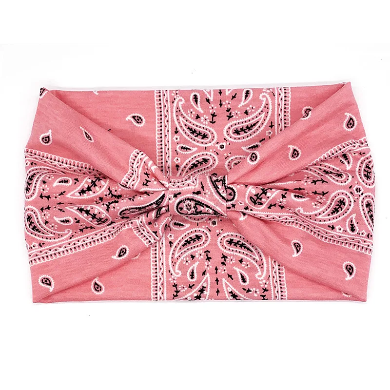 Sport Yoga Print Floral Elastic Turban Head Wrap Wide  display picture 1