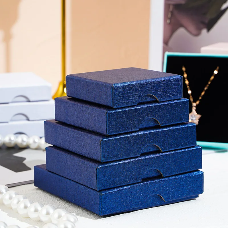 Personalized Design Paper Cardboard Jewelry Box Package Organizer 100pcs Logo Custom Jewelry Box for Gift with Black Foam