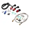 Silver oil hose-stainless steel-red and black fittings