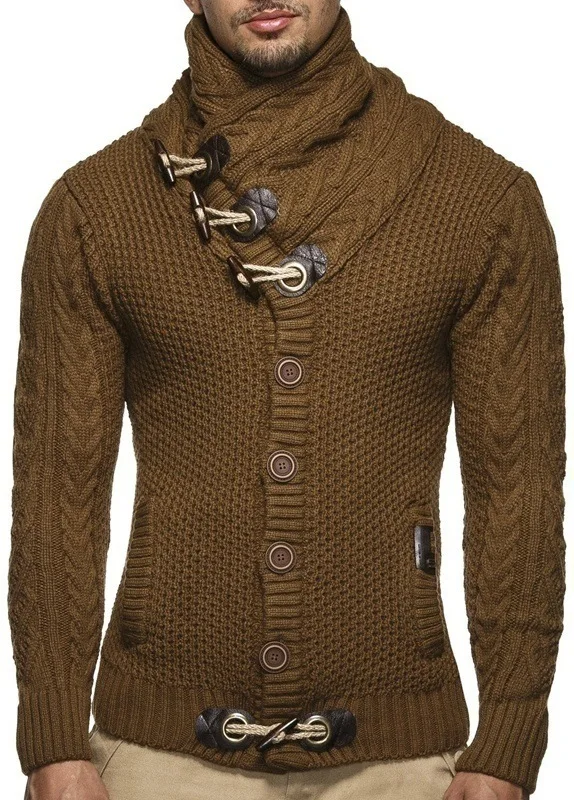 2019 hot sale product Men's Thick Coat Turtleneck Pullover Sweater Cardigan Male Wear cotton Sweater