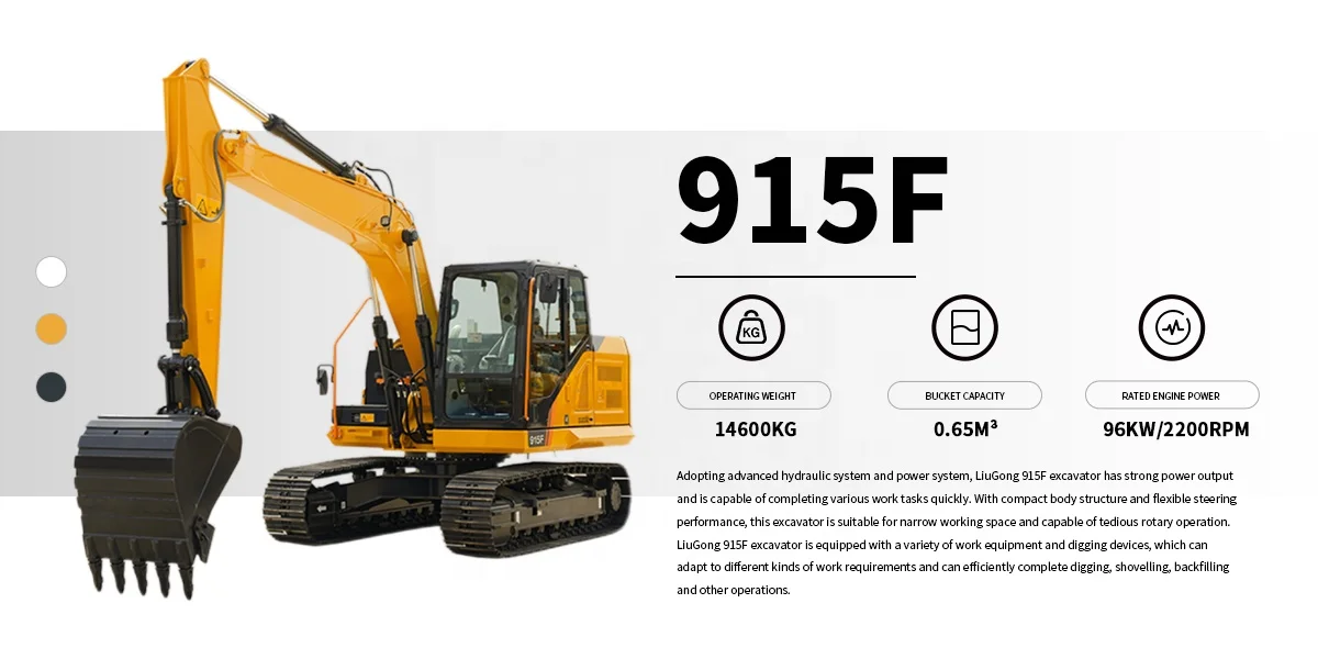 Liugong 915F 15 Ton Excavator Crawler Excavator with Engine Motor Pump Core Components 1 Year Warranty