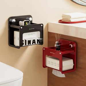 Modern Style Plastic Suction Cup  Wall-Mounted Toilet Rack Storage Rack for Bathroom Sink and Toilet