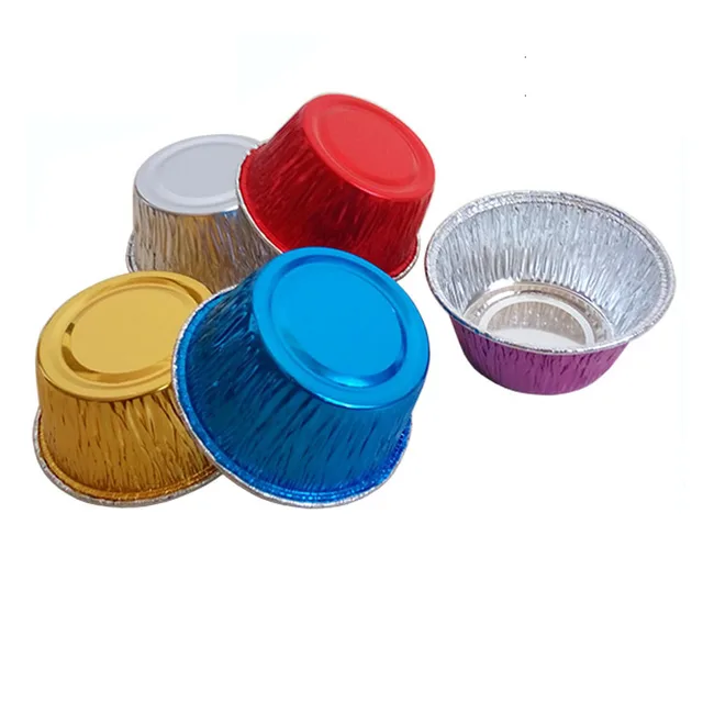 4OZ disposable aluminum foil cupcake muffin baking cups in color   foil paper cup