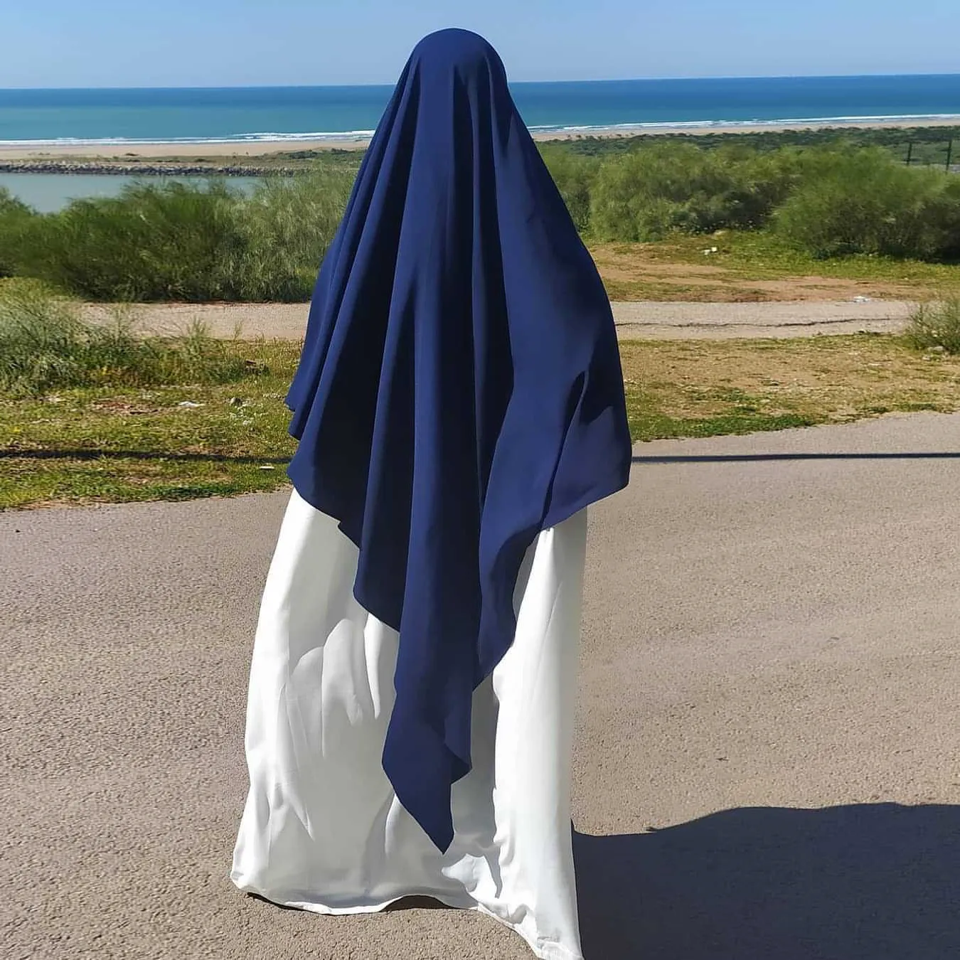 Muslim Prayer One Piece Jilbab Women Abaya Tops Hijab Modest Solid Soft Long Khimar Prayer Hijabs Scarf
