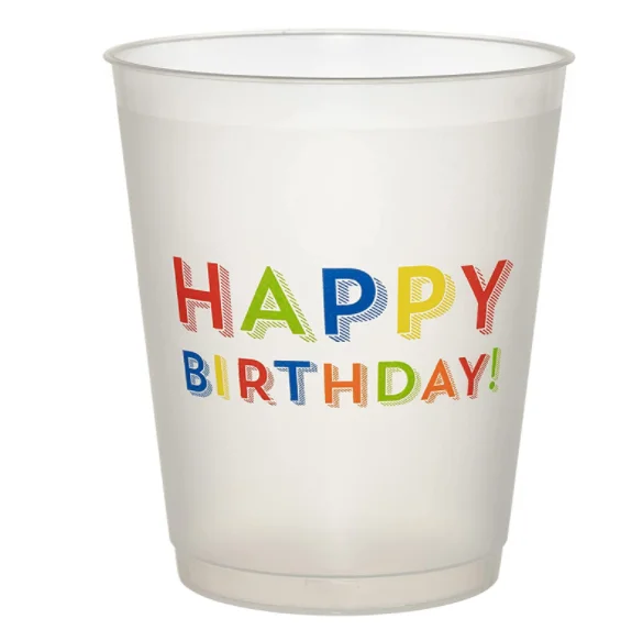 16oz Frosted Plastic Cups, 25 Pack, Fun & Chic Unbreakable Reusable Frost  Flex Plastic Drinkware Stadium Cup
