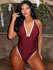 One Piece Swimsuit for Women Tummy Control Ruched Bathing Suit