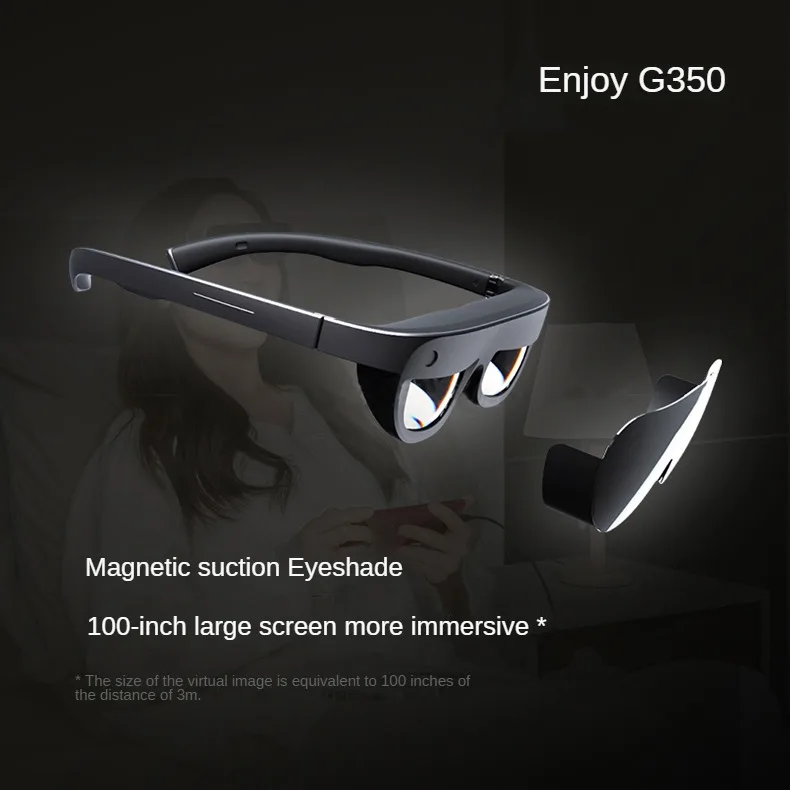 GRAWOOW G350 Smart AR Glasses 3D HD Movie Entertainment Portable Mobile Cinema Connect Phone With Typ-C And Computer Glasses