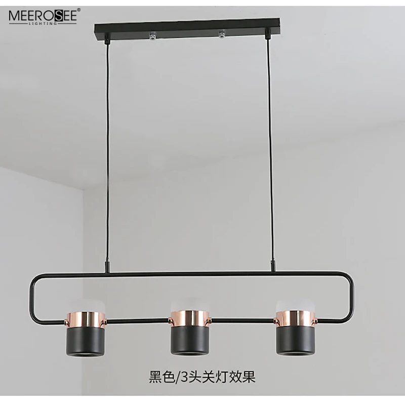 Meerosee Modern Black Hanging Pendant Lights Indoor Home Kitchen Bar Light with Metal Shade MD86775