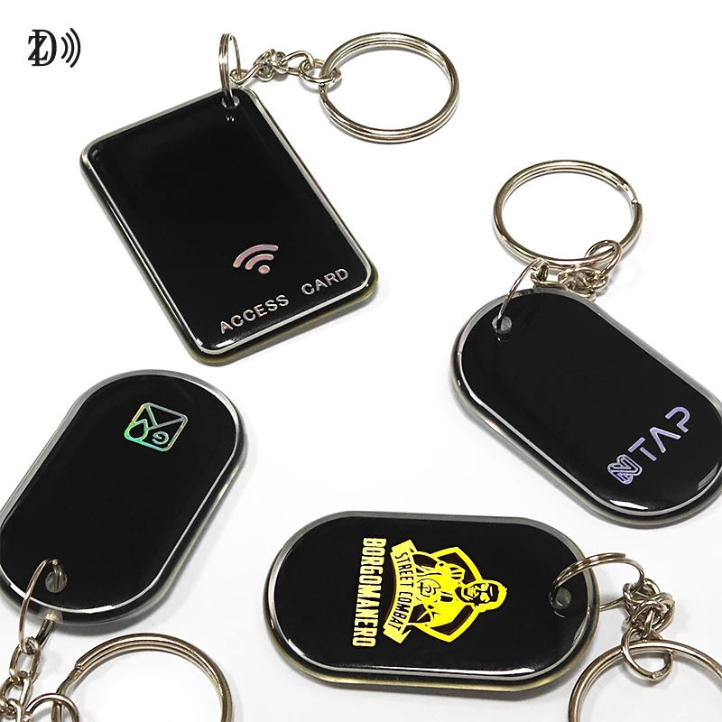 NFC TAG 13.56MHz PET/PVC/Metal NFC Chip Customized Waterproof Epoxy Tag RFID NFC Keychain Key Fob