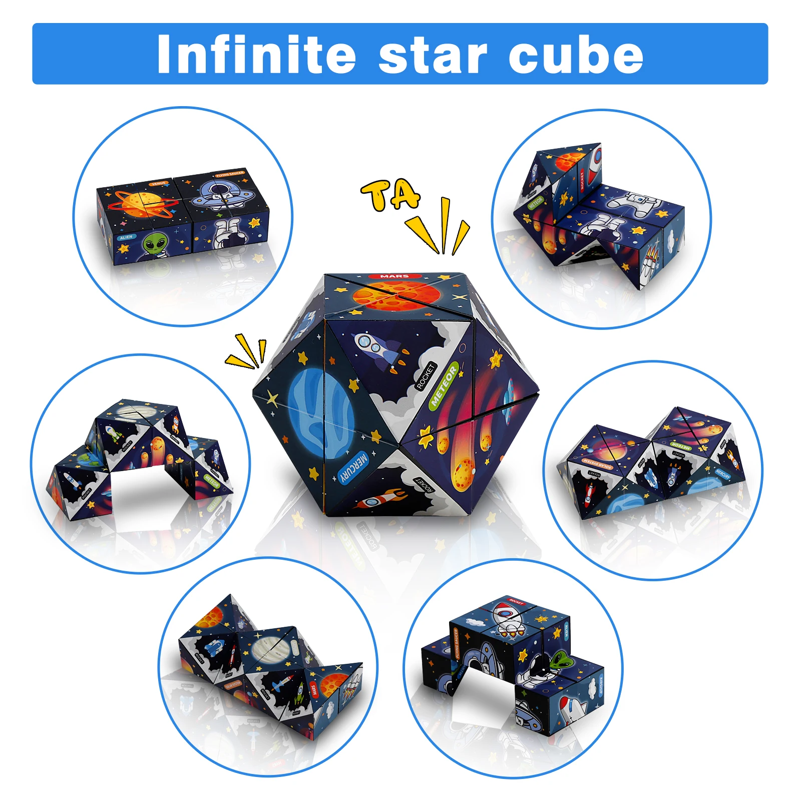 Infinity Cube Fidget Toy Transforming Geometric Puzzle 3d Assembly