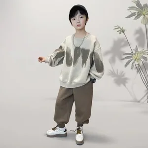 Autumn 2026 Boys Sweater Suit New Casual Clothing in Net Red Handsome Cartoon Style for Middle Child Clothes for Kids