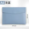 Bolsa para documentos de cuero suave A4 gris azul [Puede contener hasta aproximadamente 100 hojas de papel A4]