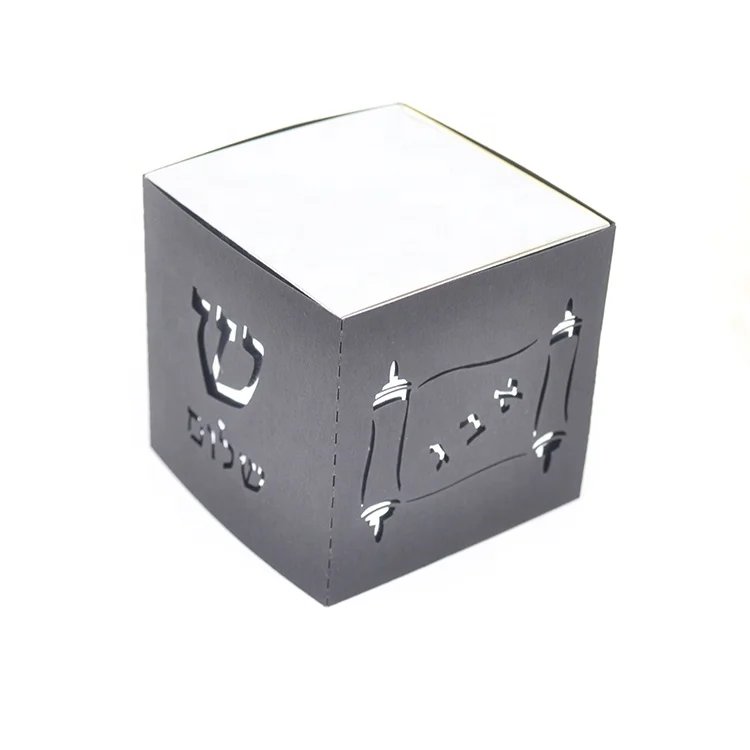 Jewish Torah Scroll Design Laser Cut Custom bar Mitzvah Favour Box Personalized Hebrew Event Gift Box