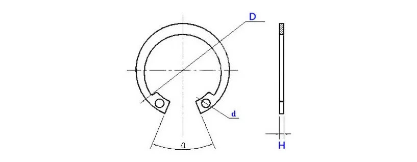 product customized high quality manufacturer circlip steel black internal lock washers normal type retaining ring for bores din 472-59