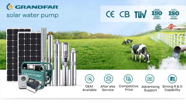 product grandfar sfcp 16hp 1200w high pressure multistage portable solar water pump for swimming pools  outdoor use-1