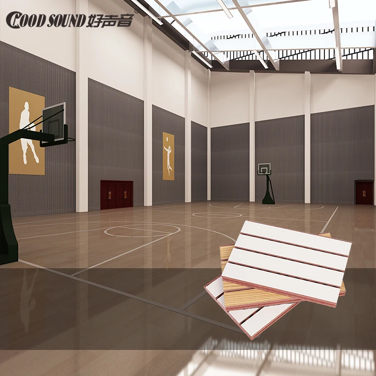 GoodSound Fireproof 3d Model Design Theater Hall Wall Sound Absorbing Mdf Ceiling Acoustic White Wood Panels/Sample Link