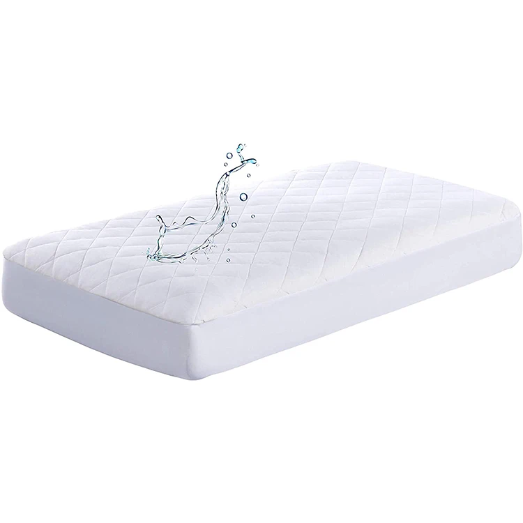 4 Layered Ultra Waterproof And Durable Deluxe Bamboo Terry Cotton Dryer Friendly Noiseless Crib Mattress Protector Pad