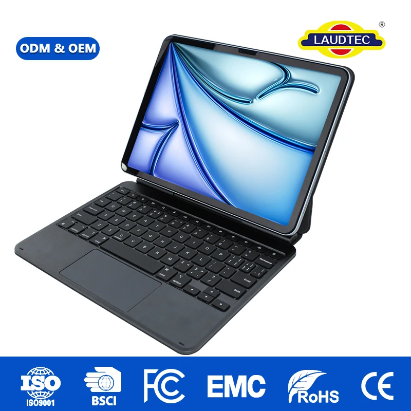 Teclado inalámbrico magnético de alta calidad, nuevo, con mecanismo de tijera, touchpad inalámbrico, retroiluminación RGB y conector USB tipo C, para iPad Air de 13