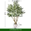 Verde Naturale 8,2ft Olivo Regolabile con Vaso Bianco a Forma di Sfera