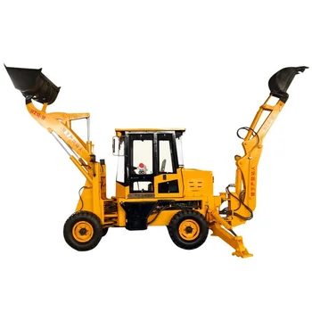 Farm Backhoe Excavator Loader 4 Wheeled with Front Excavator End Loader for earth moving Mini Backhoe Loader for sale