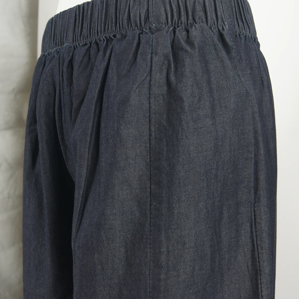 Wide Leg Navy Jeans High Waist Loose Casual Trousers Trendy Streetwear for Ladies with Comfortable Fit