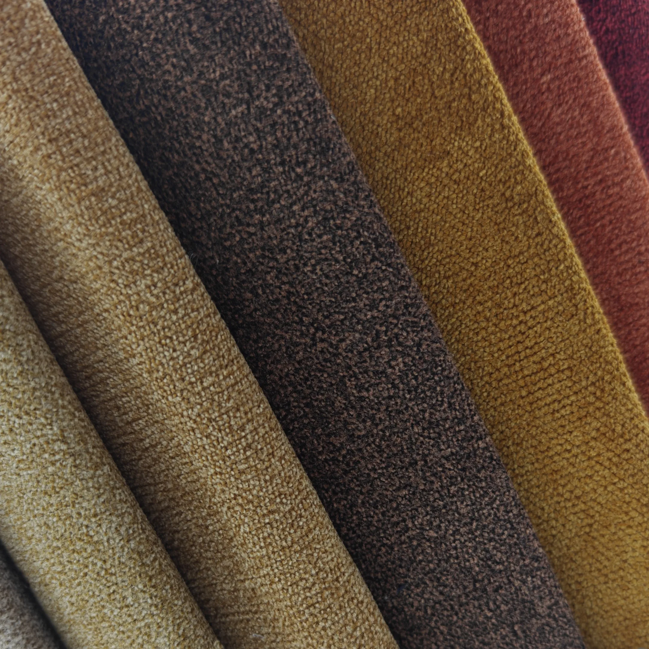 NO MOQ Home Textile 100%  Polyester Two-Tone Sofa Fabric Material for Sofa