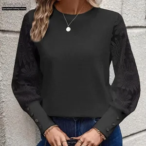 European American Vintage Fashion Women's Long Sleeve Blouse Office Casual Summer Autumn Spring Solid Polyester Button