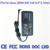 280W Ultra Slim Black 20V 14A 6.0*3.7mm Oval