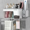 3 tazas con dispensador de pasta de dientes