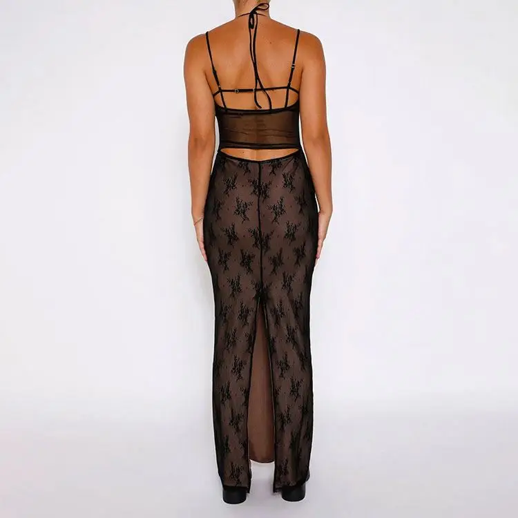Robe Bebe – Noire, Dentelle, Sans Manches, Col Faux, Taille PS, Neuve Avec étiquettes