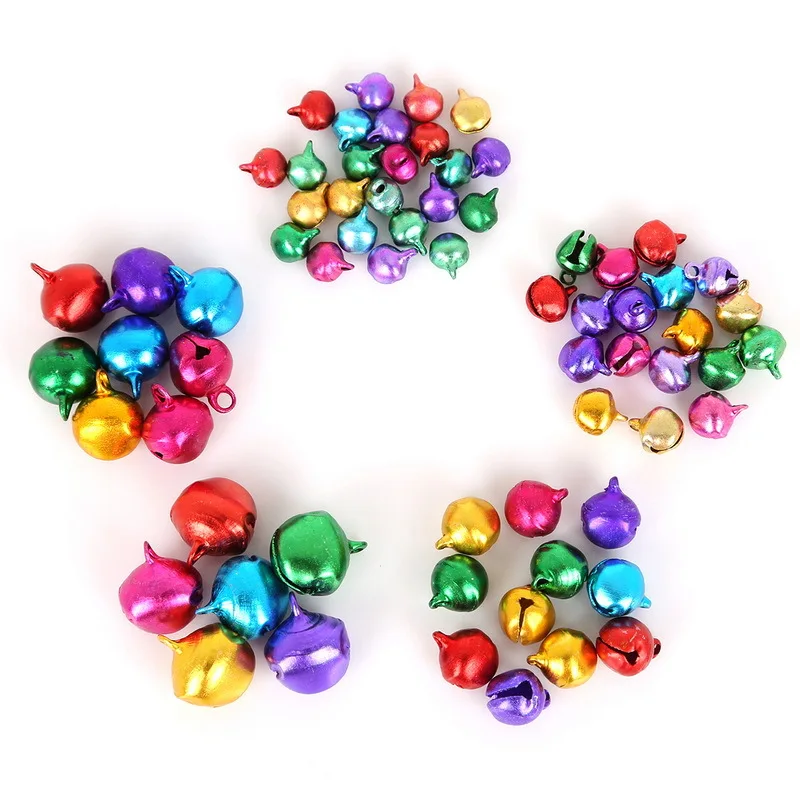 Colorful Iron Metal Jingle Bells Christmas Decoration Key Pet Pendants DIY Craft 