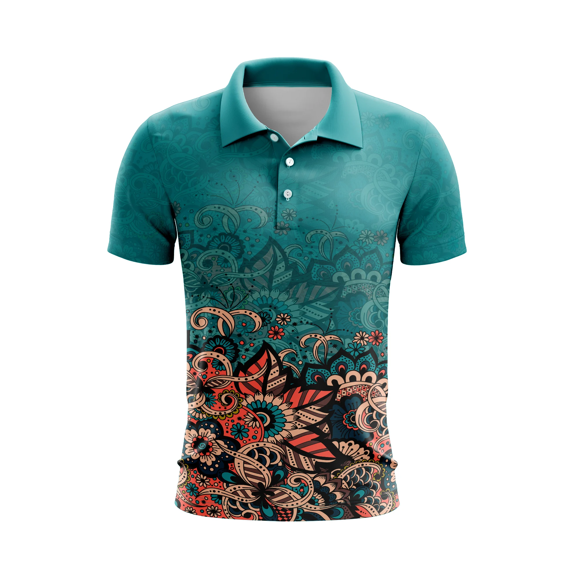 Wholesale Full Sublimation Printing Men Polo Shirts 100% Polyester Quick  Dry Performance Golf Shirts Tennis Polo T-Shirt