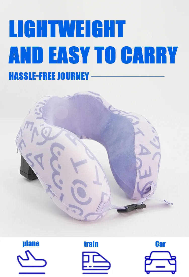 Customizable U-Shaped Ergonomic Travel Pillow Foldable Memory Foam Breathable Soft Neck Wrap Airplane-Friendly for Travel