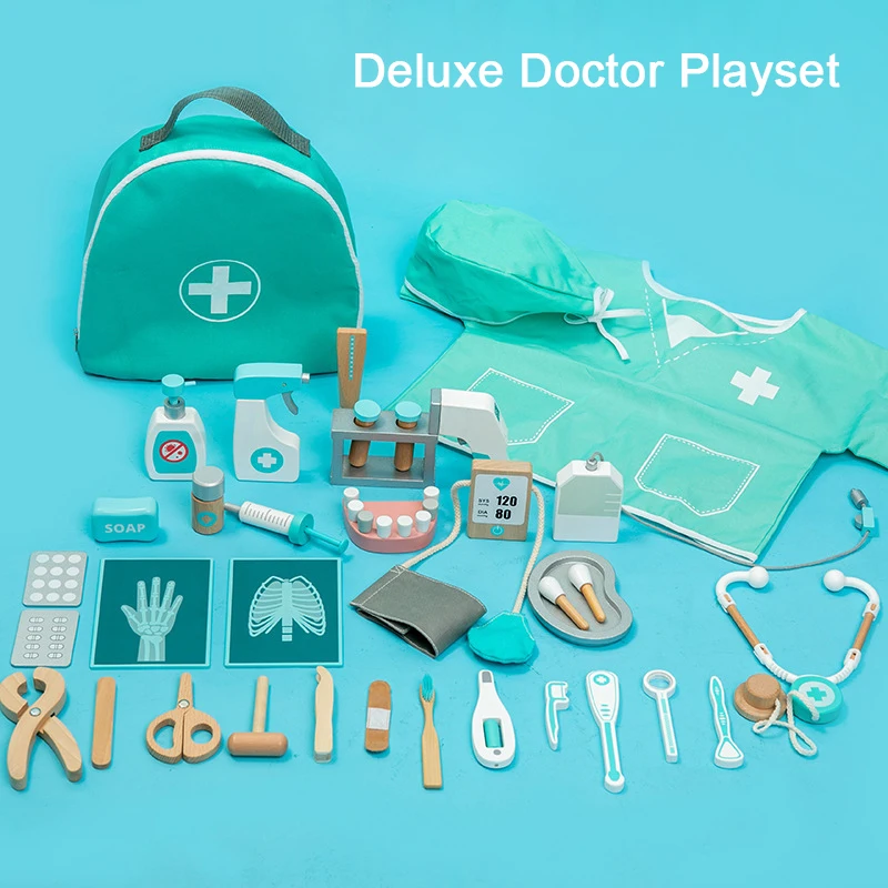 Деревянный Детский врачебный набор игрушки для ролевых игр детские стоматологические врачей