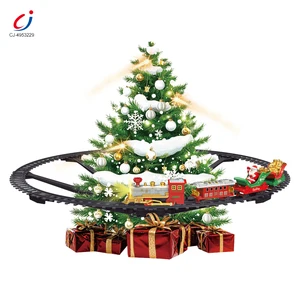 Chengji Christmas Tree Toys Set Train Classical Decoration Educational Electric Train Track Baby Musical Toys Light and Sound