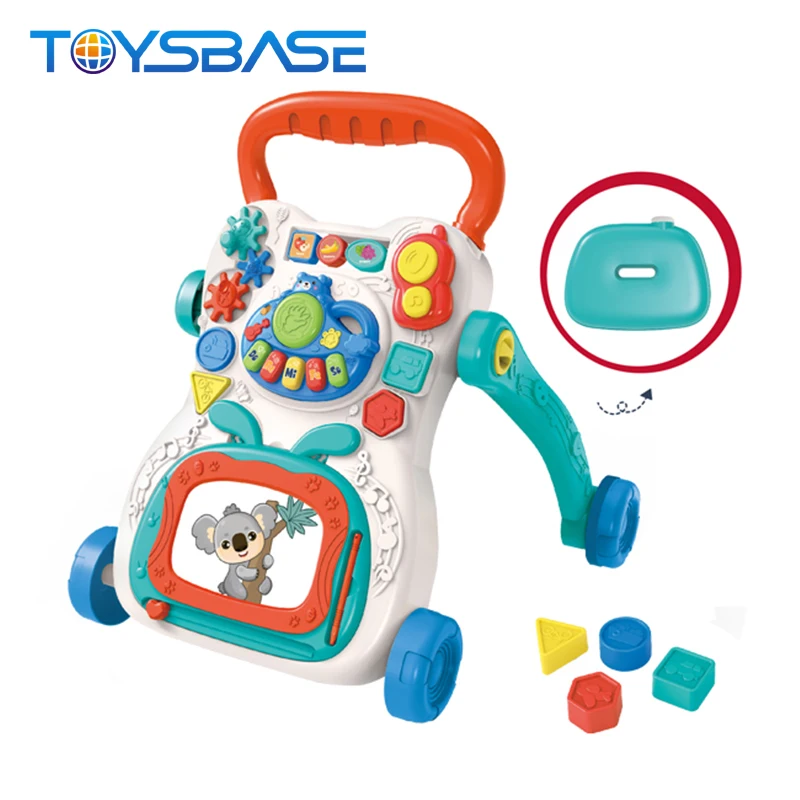 Multifunction 2 in 1 Educational Stroller Toy With Writing Pad Music Baby Learning Walker