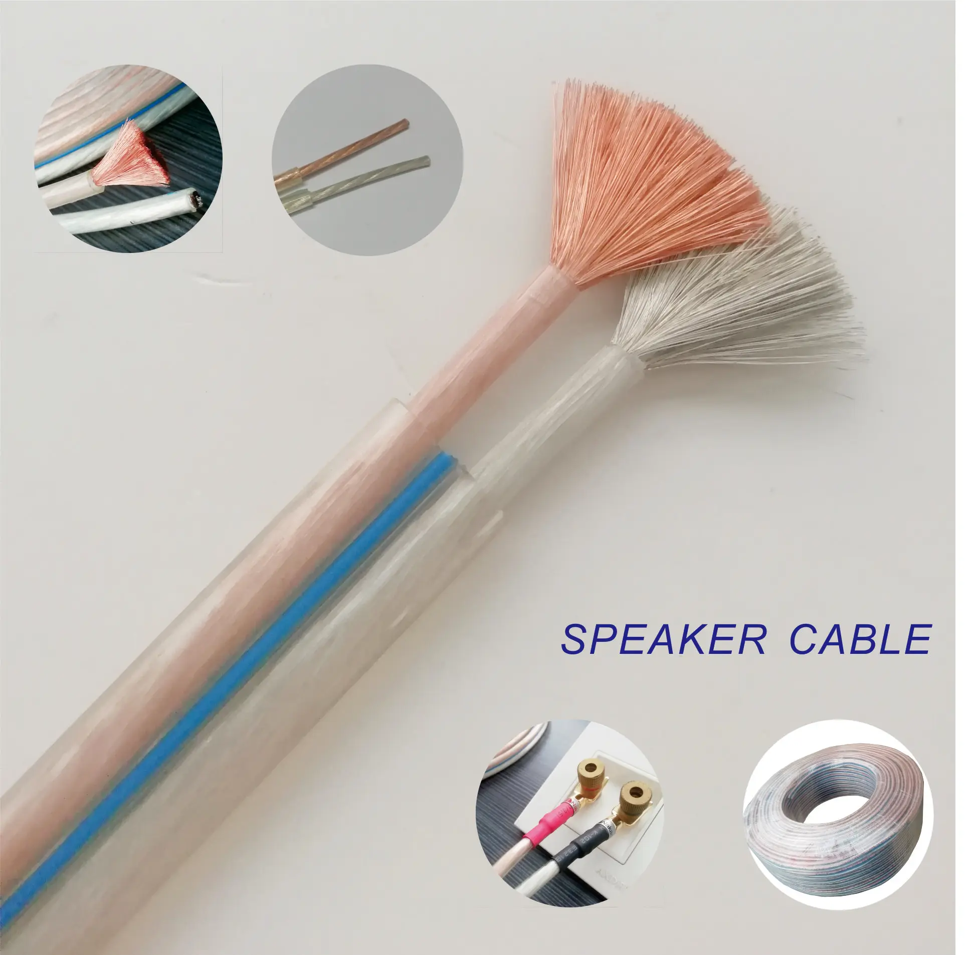 RVB 2*4.0 Square Audio Speaker Cable 800 Cores Wire for Cinema Sound System Bare Copper Tinned Copper Audio Video Cables