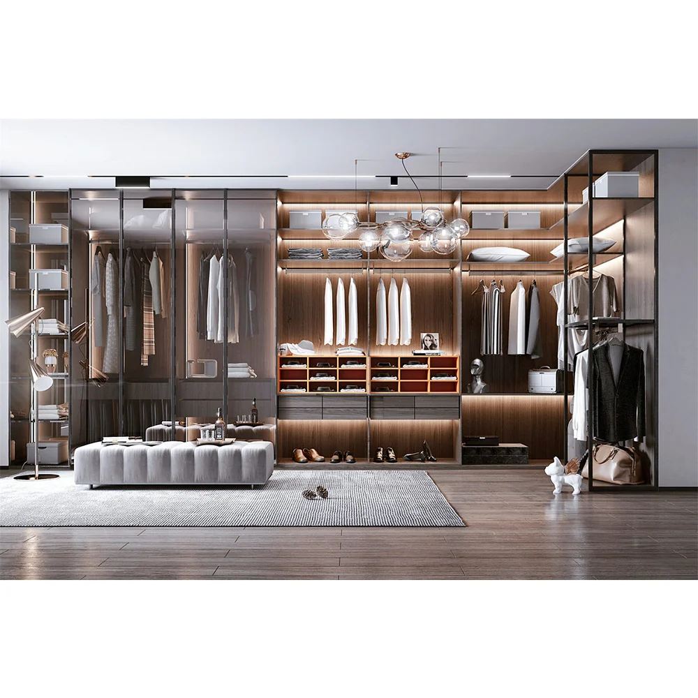 Modern Bedroom Storage Portable Wardrobe L Shaped Modular Wardrobe Designs Custom Walk In Closet With Island