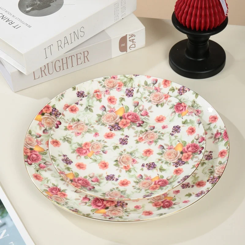 product wholesale floral ceramic coffee cup tea cups and saucers set bone china dinner set for parties  weddings-5