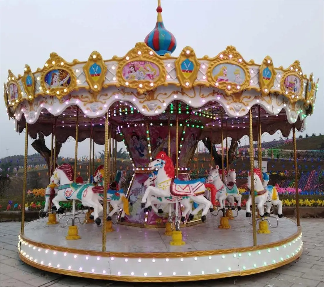 Wide Flying Eaves Carousel Amusement Equipment Outdoor Square ...