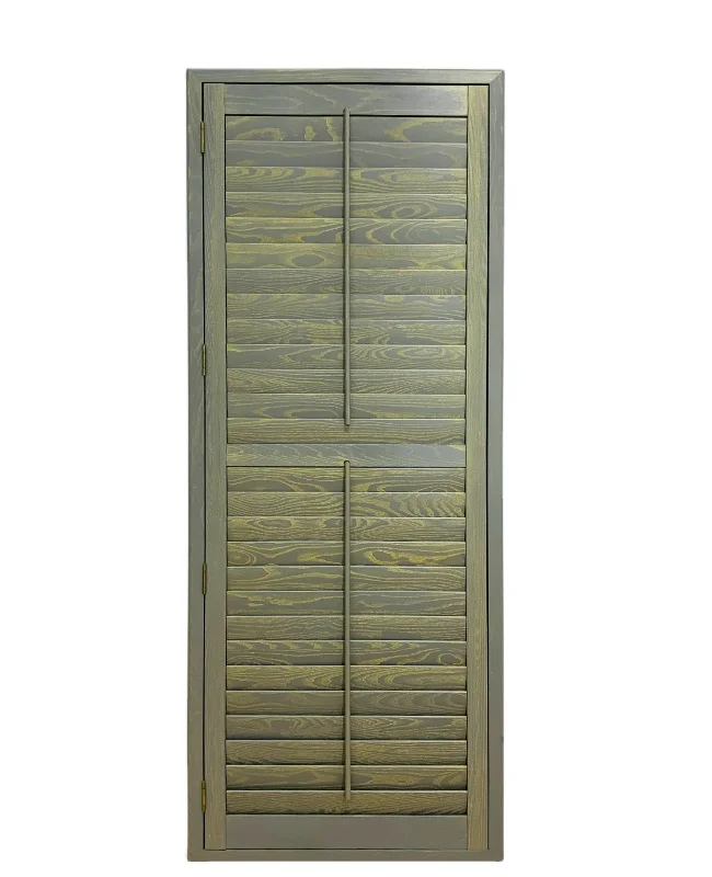 Ashwood Daily Use Horizontal Shutter Darker Color with Distinct Wood Grain Pattern