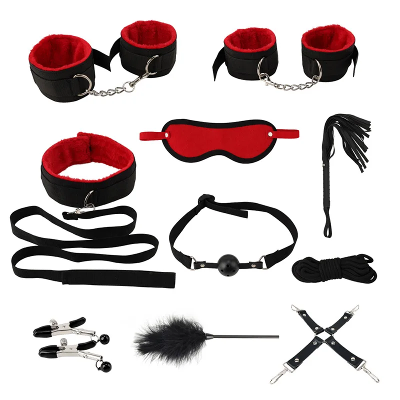 10 Pcs Set Sex Products Erotic Toys Adults Bdsm Sex Bondage Set