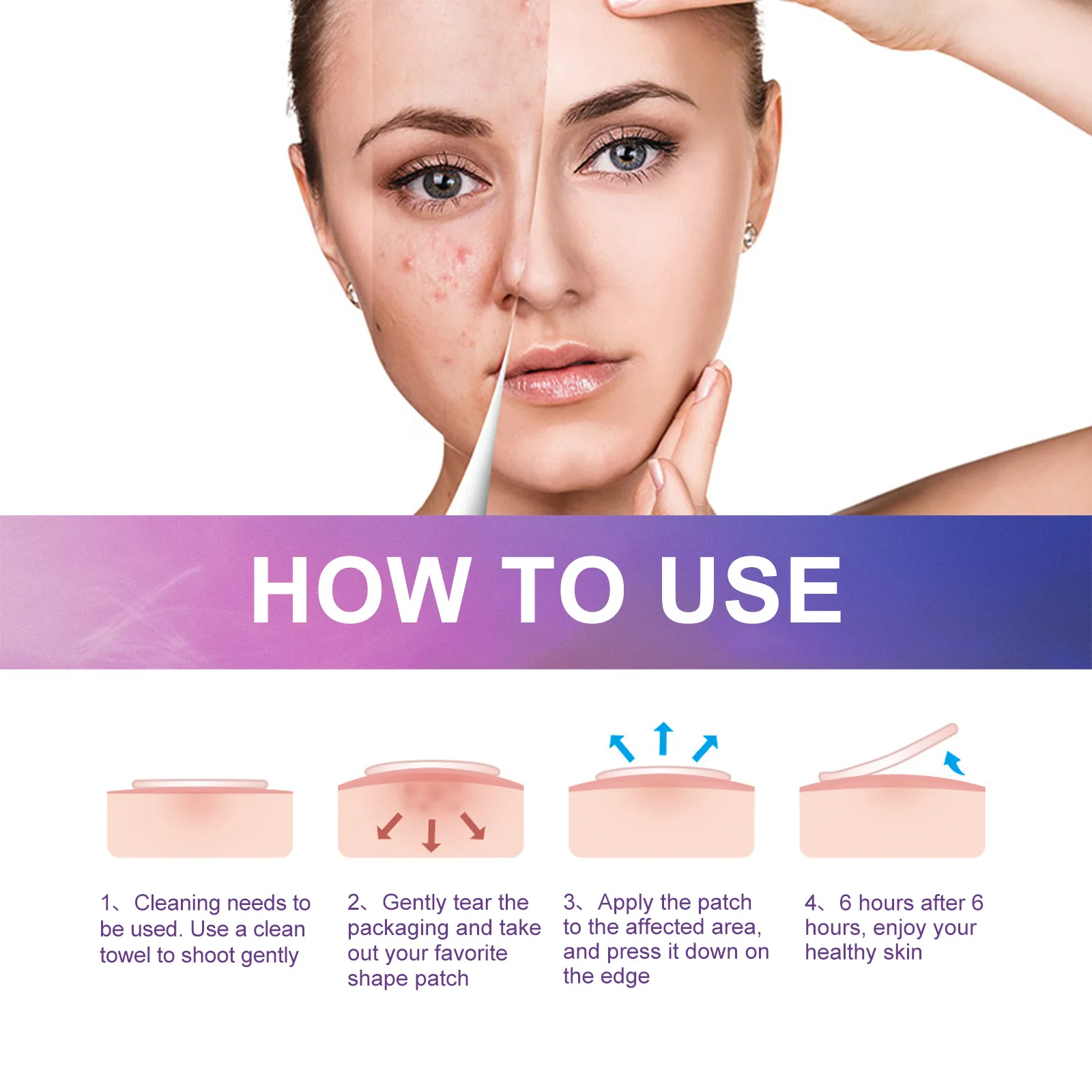 Pimple Patches Stars Yellow Heart Hydrocolloid Acne Pimple Patch Cute