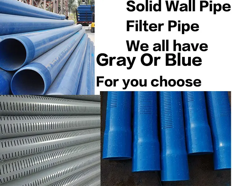 Upvc Well Casing /screen/soltted Pipes 50400mm For Water Well Deep And