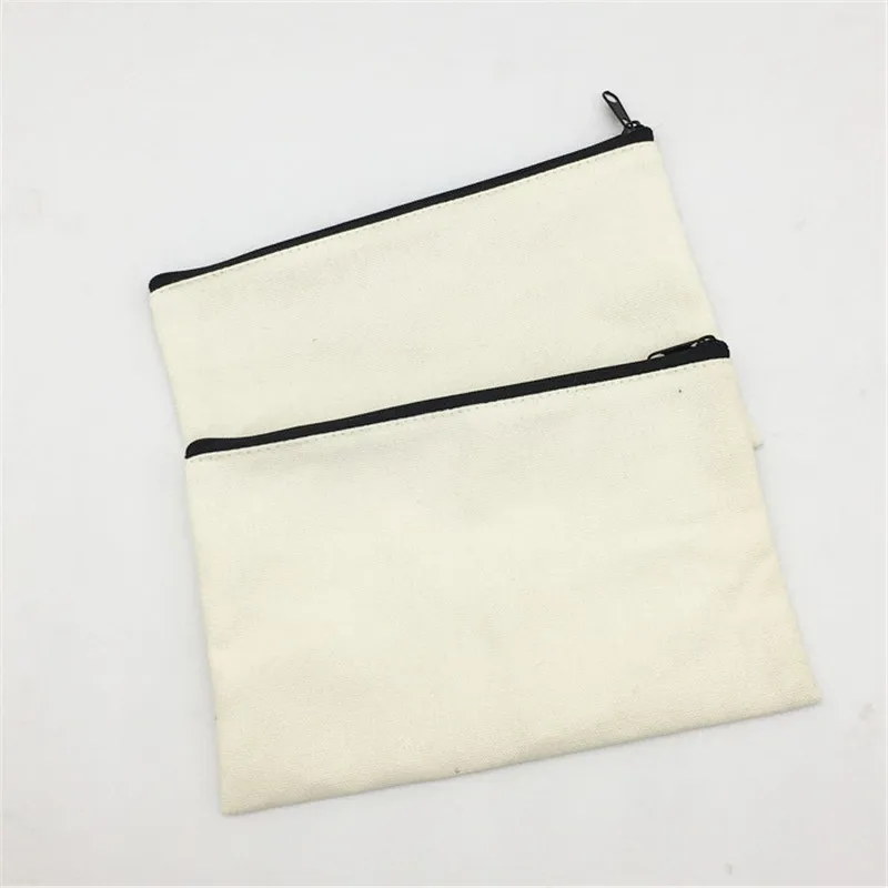 Пустые холщовые пеналы на молнии хлопковые мешочки для ручек косметика сумка-клатч мобильного