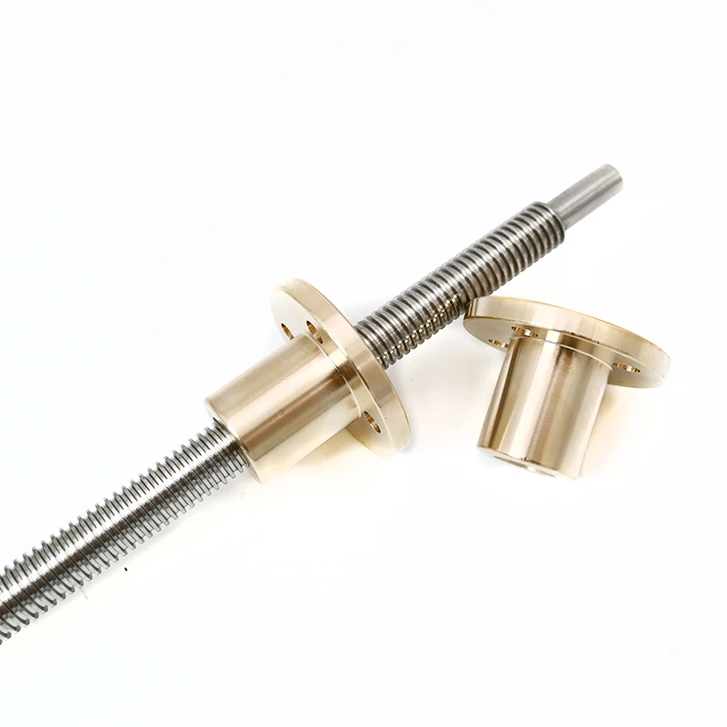 TR16 x 4 Trapezoidal Vidalı Mil 4mm Diş 1000mm Bronz Somun ile