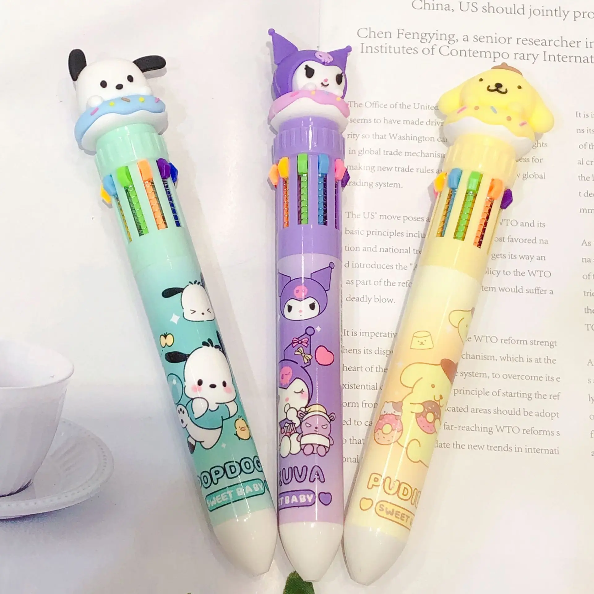 New 36pcs/box Cartoon Sanrio Kuromi Ten Colors Ball-point Pen Students ...