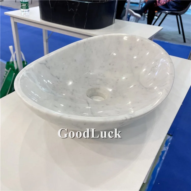 Natural Marble Made Basin Polished Marble Bathroom Basin